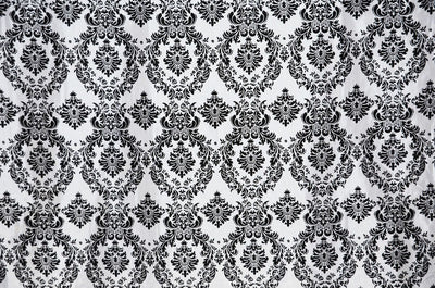 0126 WHITE - DAMASK FLOCKING TAFFETA