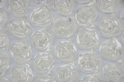 0128 IVORY - ROSETTE SATIN BORDEAUX