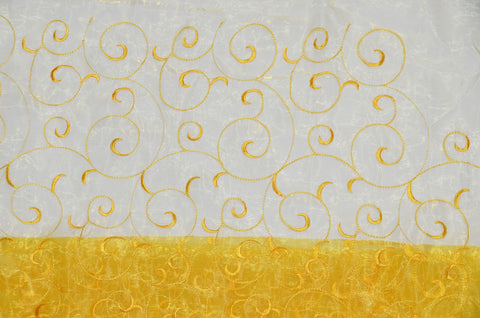Yellow Swirl Organza Fabric