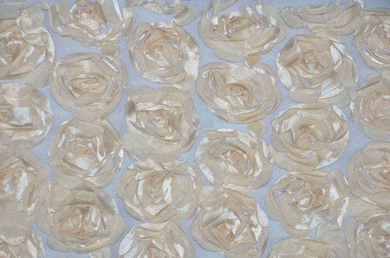 0129 DARK IVORY - ROSETTE SATIN BORDEAUX
