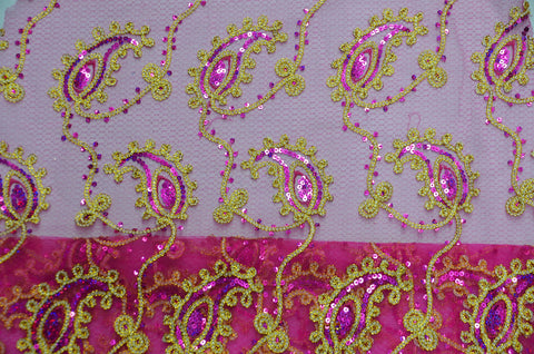 Fuchsia Coco Paisley Fabric