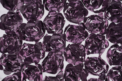 1034 PLUM - ROSETTE SATIN BORDEAUX