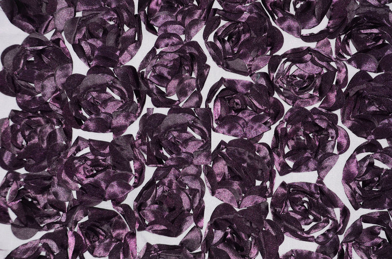 1034 PLUM - ROSETTE SATIN BORDEAUX
