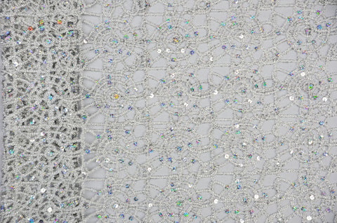Silver Chemical Lace Fabric